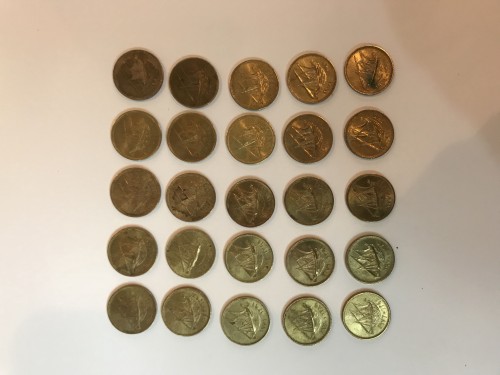 عملة كويتية معدنية قديمة فئة الفلس - عدد25 قطعة