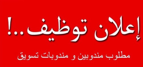 مطلوب مندوبات و ‏مندوبين تسويق